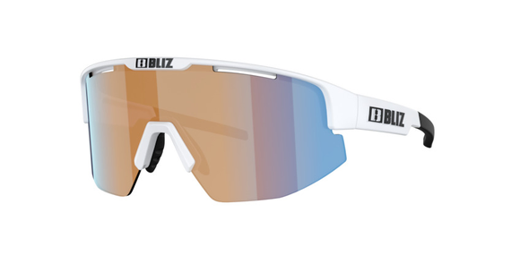 Bliz Matrix Small Matte white Coral Orange Mirror Blue