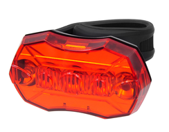 Baglygte Bike Attitude 5 LED Ø22,2-31,8mm inkl. 2xAAA